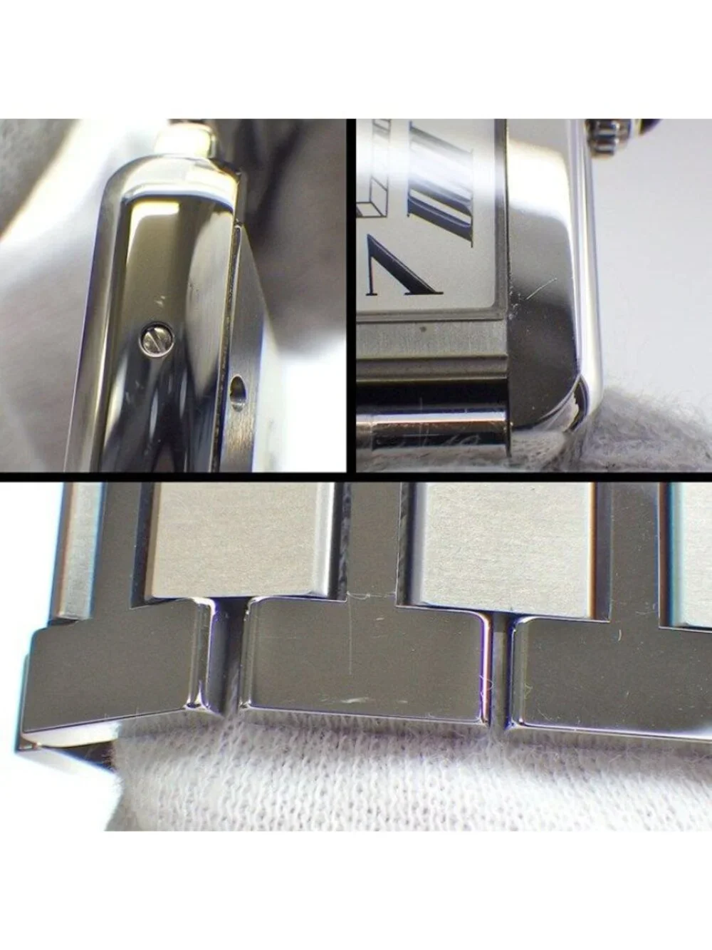 Cartier Watch Tank Solo XL Rectangular Silver Dial Roman Index Date SS Automatic